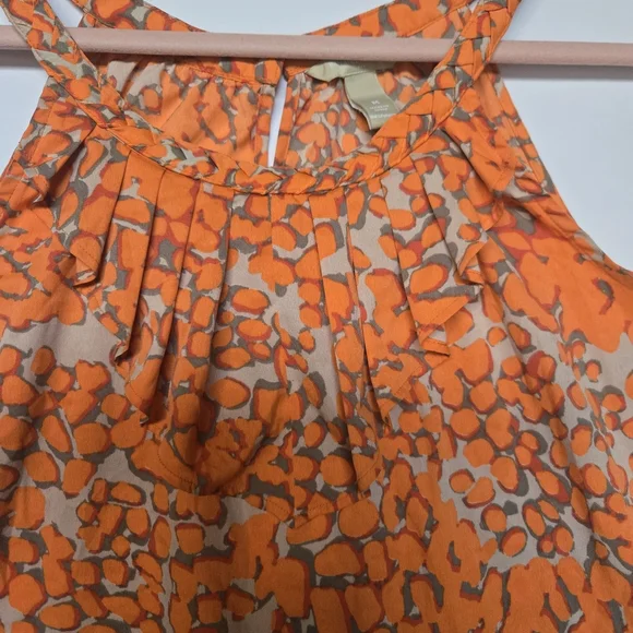BANANA REPUBLIC Vibrant Orange Animal Print Women's Tank Top. Size M - Picture 2 of 11